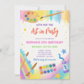 Editable Art Party Malerei Party Geburtstag Einladung (Vorderseite)