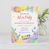 Editable Art Party Malerei Party Geburtstag Einladung (Stehend Vorderseite)