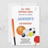 Editable Athletic Party Einladung für Jungen (Vorderseite)