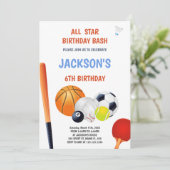 Editable Athletic Party Einladung für Jungen (Stehend Vorderseite)