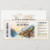 Editable Austria Flugzeug Boarding Pass Einladung (Vorne/Hinten)