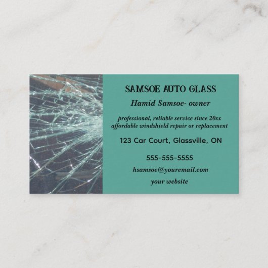 Editable Auto Glass Repair and Replacement Busines Visitenkarte (Vorderseite)