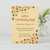 Editable Autumn Fall Birthday Einladung (Stehend Vorderseite)