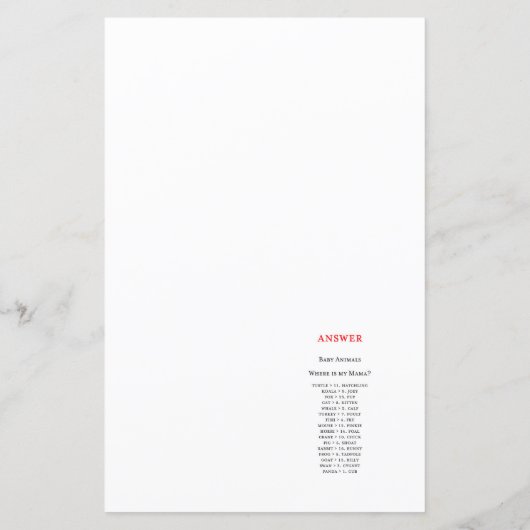 Editable Baby Animal Match, wo ist Mama w Answer (Rückseite)