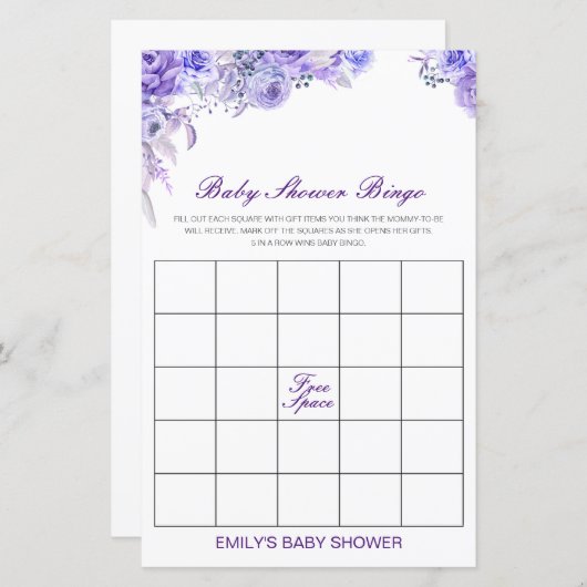 Editable Baby Bingo Baby Showgame PRINTED (Vorne/Hinten)