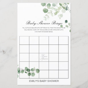 Editable Baby Bingo Baby Showgame PRINTED