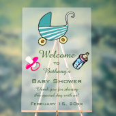 Editable Baby Dusche Acrylschild (Neutral)