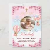 Editable Baby Girl Baptism Invitation  Einladung (Vorderseite)