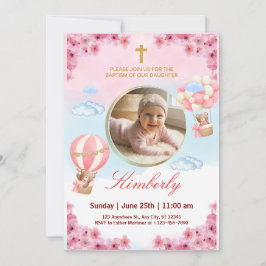Editable Baby Girl Baptism Invitation Einladung