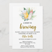 Editable Baby ist die Brewing Baby Dusche Einladun Einladung (Vorne/Hinten)