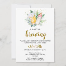 Editable Baby ist die Brewing Baby Dusche Einladun