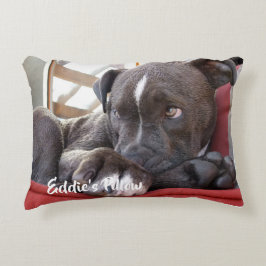 Editable Baby Pitbull Puppy Dekokissen