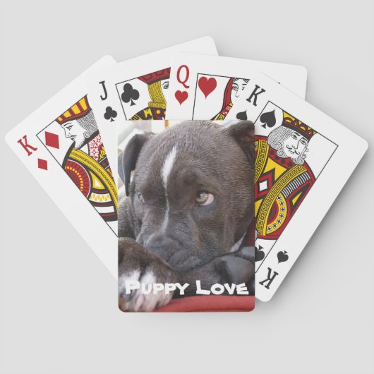 Editable Baby Pitbull Welpe Spielkarten (Rückseite)
