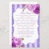 Editable Baby Twin Trivia Babydusche mit Antwort (Vorne/Hinten)