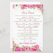 Editable Baby Twin Trivia Babydusche mit Antwort (Vorne/Hinten)