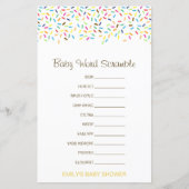 Editable Baby Word Scramble mit Antwort (Vorderseite)