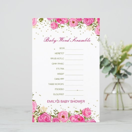 Editable Baby Word Scramble mit Antwort (Stehend Vorderseite)