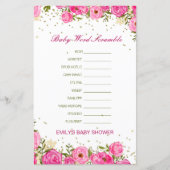 Editable Baby Word Scramble mit Antwort (Vorderseite)