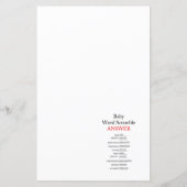 Editable Baby Word Scramble mit Antwort (Rückseite)