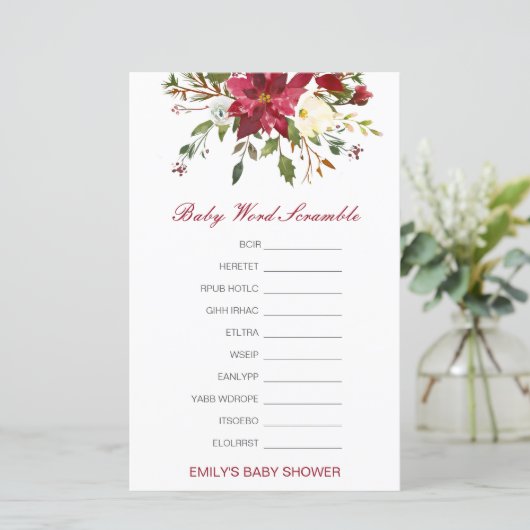 Editable Baby Word Scramble mit Antwort (Stehend Vorderseite)