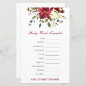 Editable Baby Word Scramble mit Antwort (Vorne/Hinten)