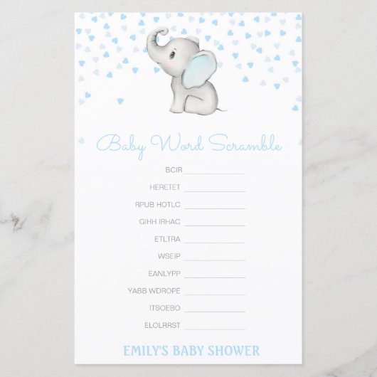 Editable Baby Word Scramble mit Antwort (Vorderseite)