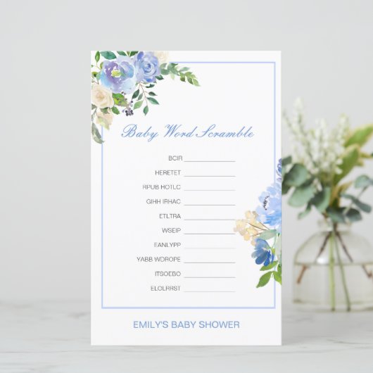 Editable Baby Word Scramble with Answer (Stehend Vorderseite)