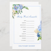 Editable Baby Word Scramble with Answer (Vorne/Hinten)