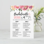 Editable Bachelorette DRINK IF Hen Party Game Card Einladung (Stehend Vorderseite)
