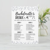 Editable Bachelorette DRINK IF Hen Party Game Card Einladung (Stehend Vorderseite)