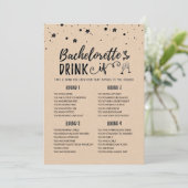 Editable Bachelorette DRINK IF Hen Party Game Card Einladung (Stehend Vorderseite)