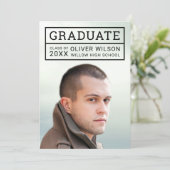 Editable Back Color Modernes Grid Foto Grad Party Einladung (Stehend Vorderseite)