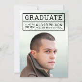 Editable Back Color Modernes Grid Foto Grad Party Einladung (Vorderseite)