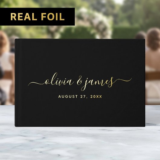 Editable Background Color Calligraphy Wedding Gästebuch