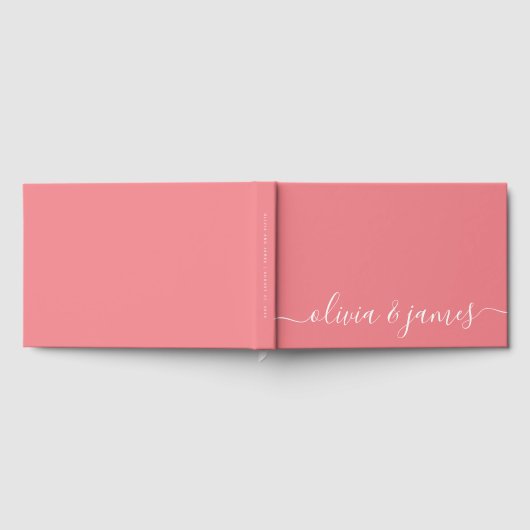 Editable Background Color Calligraphy Wedding Gästebuch (Voll)