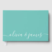 Editable Background Color Calligraphy Wedding Gästebuch (Vorderseite)