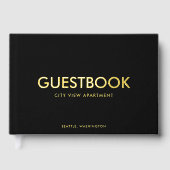 Editable Background Color Sans Serif Modern Gästebuch (Vorderseite)