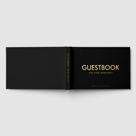 Editable Background Color Sans Serif Modern Gästebuch (Voll)