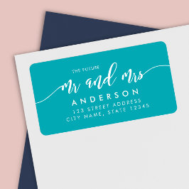 Editable Background Color Script Future Mr & Mrs. Adressaufkleber