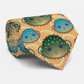 Editable Background Niedlich Puffy Puffer Fisch Krawatte (Gerollt)