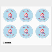 Editable Bakery Thank You Stickers | Cupcake Logo  (Blatt)