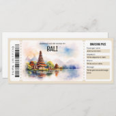 Editable Bali Flugzeug Boarding Pass Ticket Einladung (Vorne/Hinten)