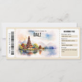 Editable Bali Flugzeug Boarding Pass Ticket Einladung (Vorderseite)
