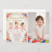 Editable Ballerina Birthday Einladung für Mädchen (Vorne/Hinten)