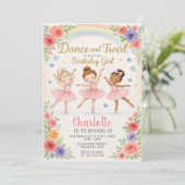 Editable Ballerina Birthday Einladung für Mädchen (Stehend Vorderseite)