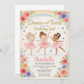 Editable Ballerina Birthday Einladung für Mädchen (Vorne/Hinten)
