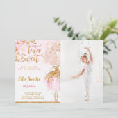 Editable Ballerina Foto Einladung (Stehend Vorderseite)
