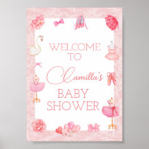 Editable Ballerina Party Begrüßungszeichen