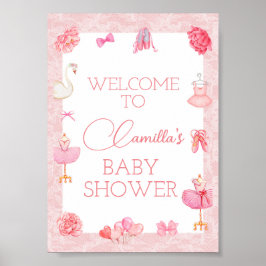 Editable Ballerina Party Begrüßungszeichen Poster