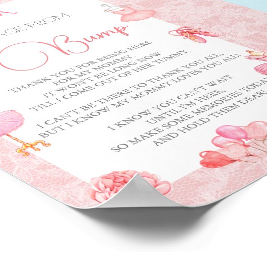 Editable Ballerina The Bump Sign Poster (Ecke)